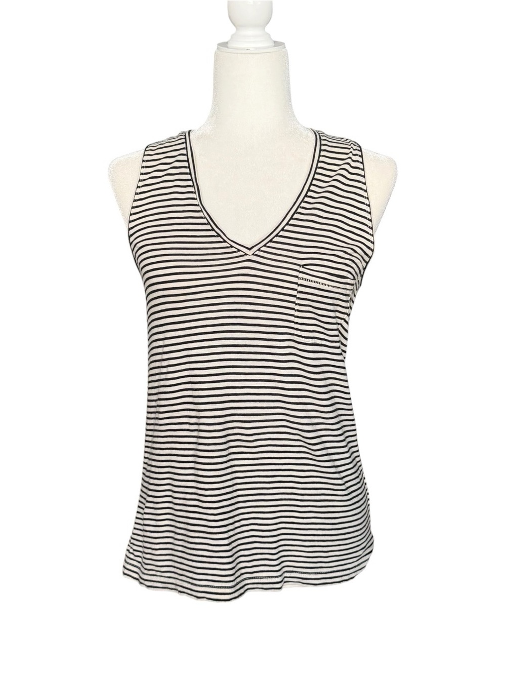 Madewell Whisper Cotton V-Neck Pocket Tank Size XS